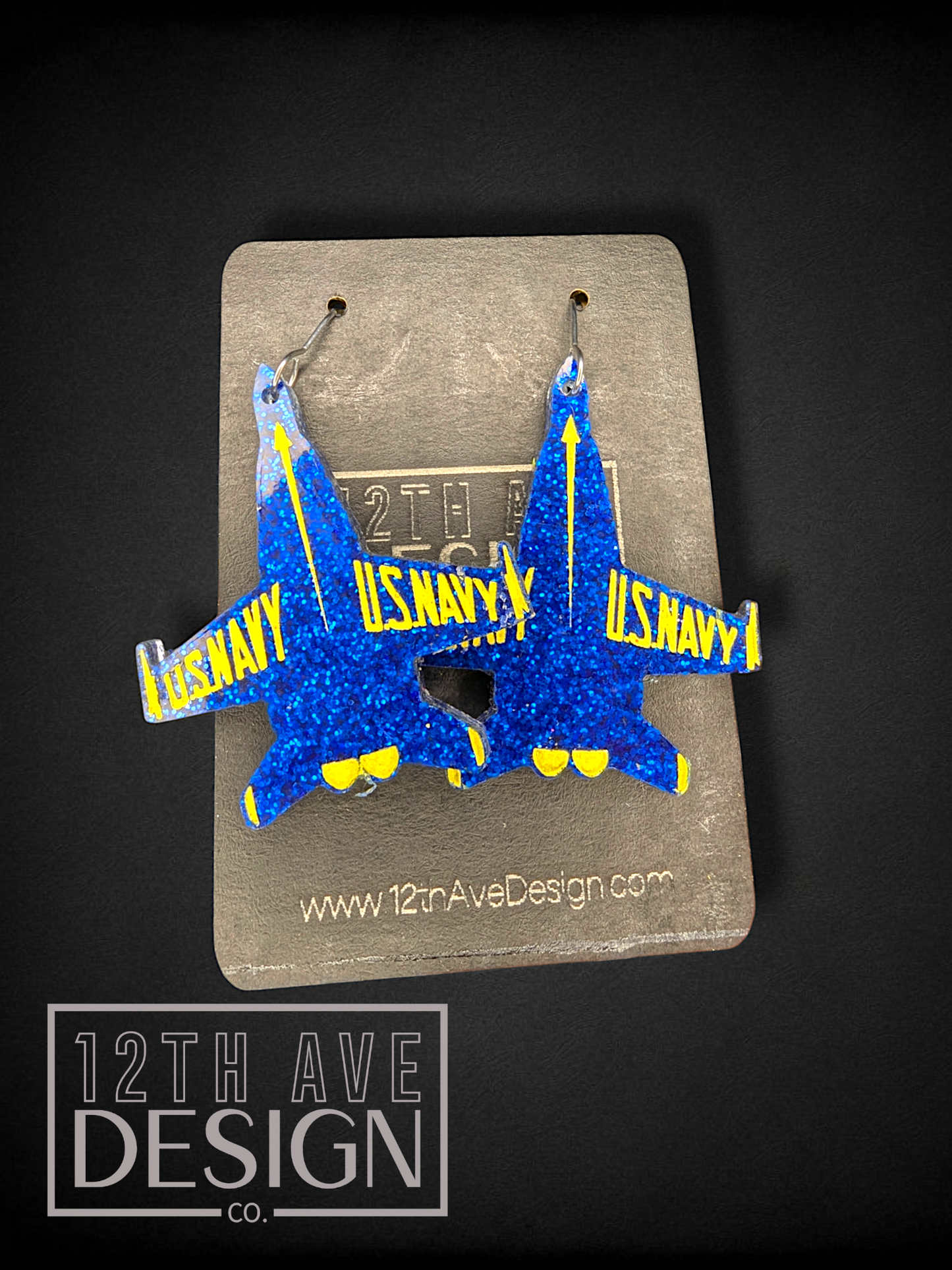 Blue Angels Jet Earrings