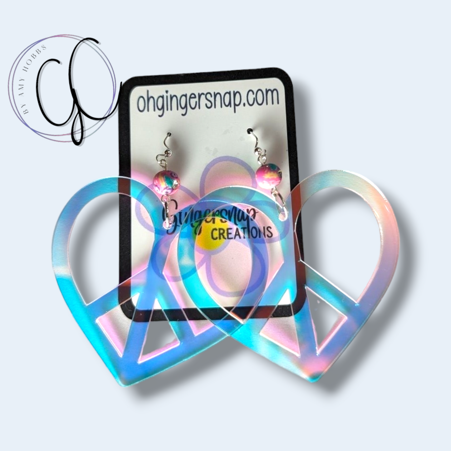 Heart-Shaped Peace Earrings