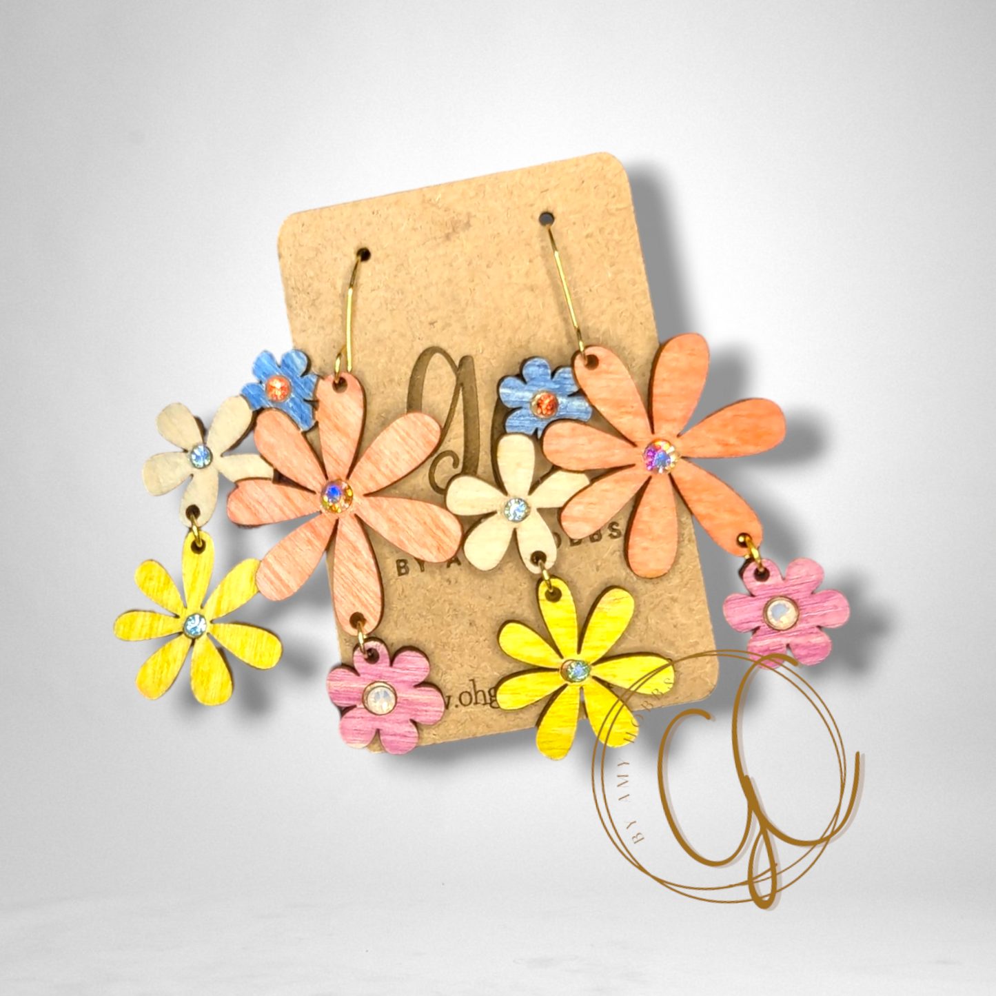 Painted Wildflower Earrings